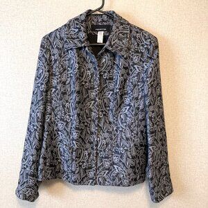Jones of New York Women's Black and Gray Brocade Jacket Size 12
